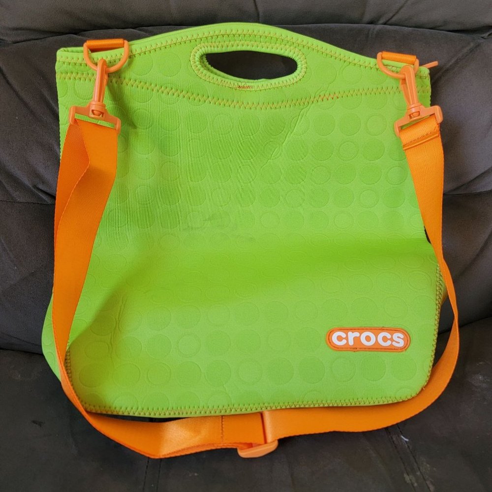 Crocs Green Carrying Messenger School Work Bag Side Bag